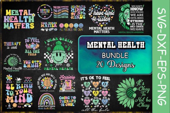 Download Retro Mental Health SVG Bundle - Mental health svg Collection