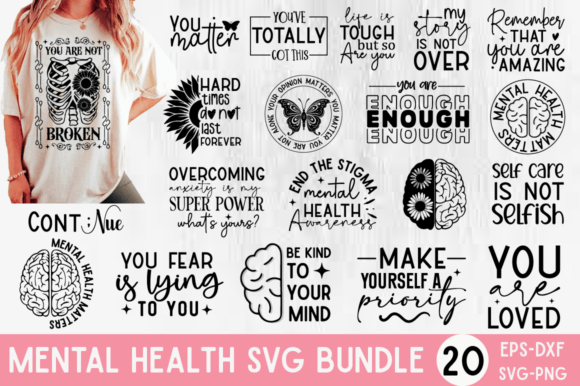 Download Mental Health SVG Bundle,Self Care Svg - Mental health svg Collection